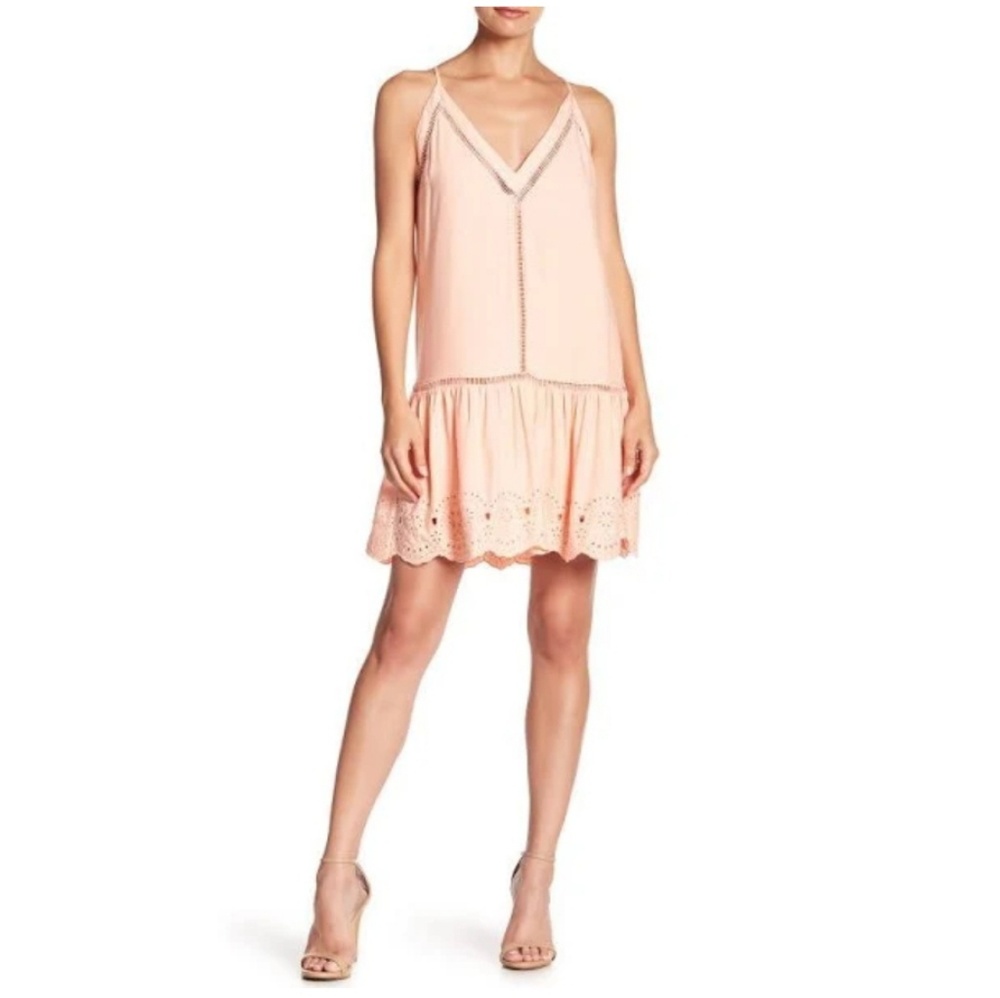 BB Dakota Karleen Eyelet Hem Salmon Dress